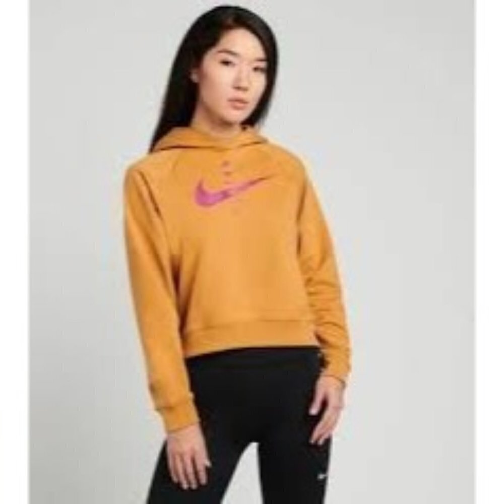 Nike Swoosh Fleece Hoodie CU5676 201 Flax/Cactus Flower New Women's Size S